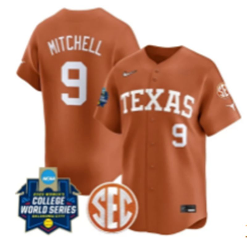 Men 2025 Texas Longhorns #9 Mitchell Brown Joint Name Nike NCAA Jersey style 8->ncaa teams->NCAA Jersey